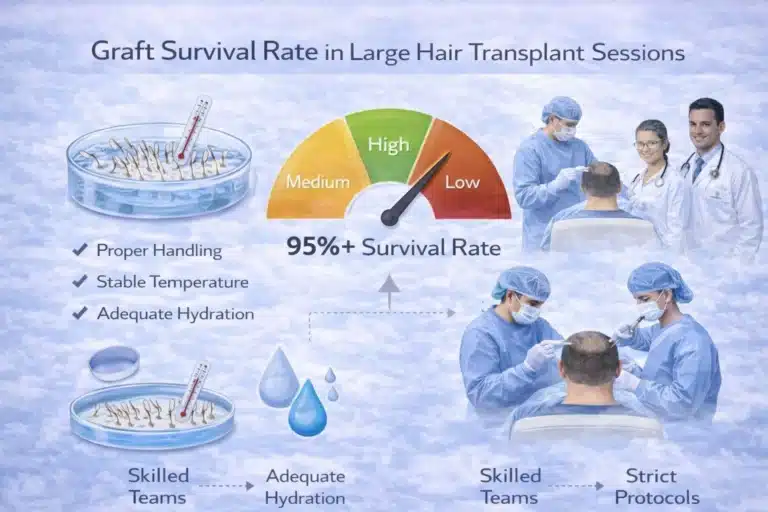 Graft-Survival-Rate-In-Large-Hair-Transplant-Sessions-768X512 6000 Grafts Hair Transplant Turkey – Cost – Before And After Hair Restoration Excellence You Can Trust