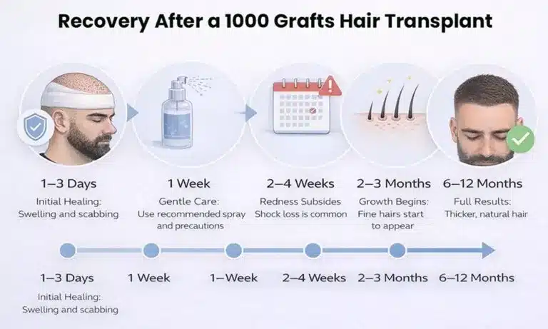 Recovery-After-A-1000-Grafts-Hair-Transplant-768X461.Jpg 1000 Grafts Hair Transplant In Turkey – Cost – Before And After Hair Restoration Excellence You Can Trust