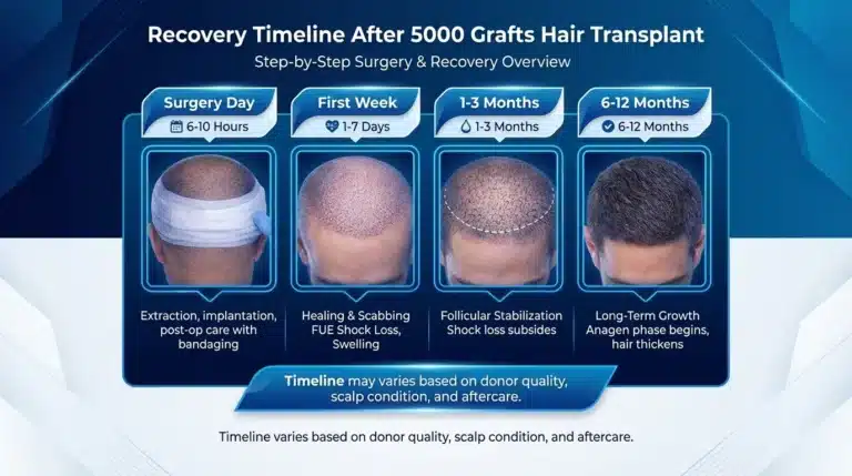 Recovery-Timeline-After-A-5000-Grafts-Hair-Transplant-768X429 5000 Grafts Hair Transplant Turkey – Cost – Before And After Hair Restoration Excellence You Can Trust