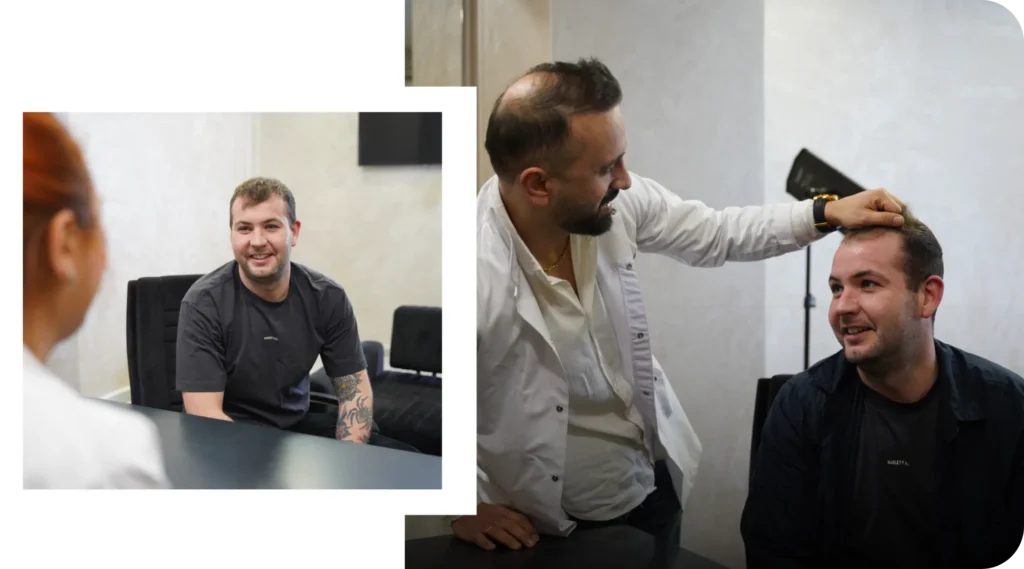 Hair Transplant Consultation And Hair Shaving Before Procedure
