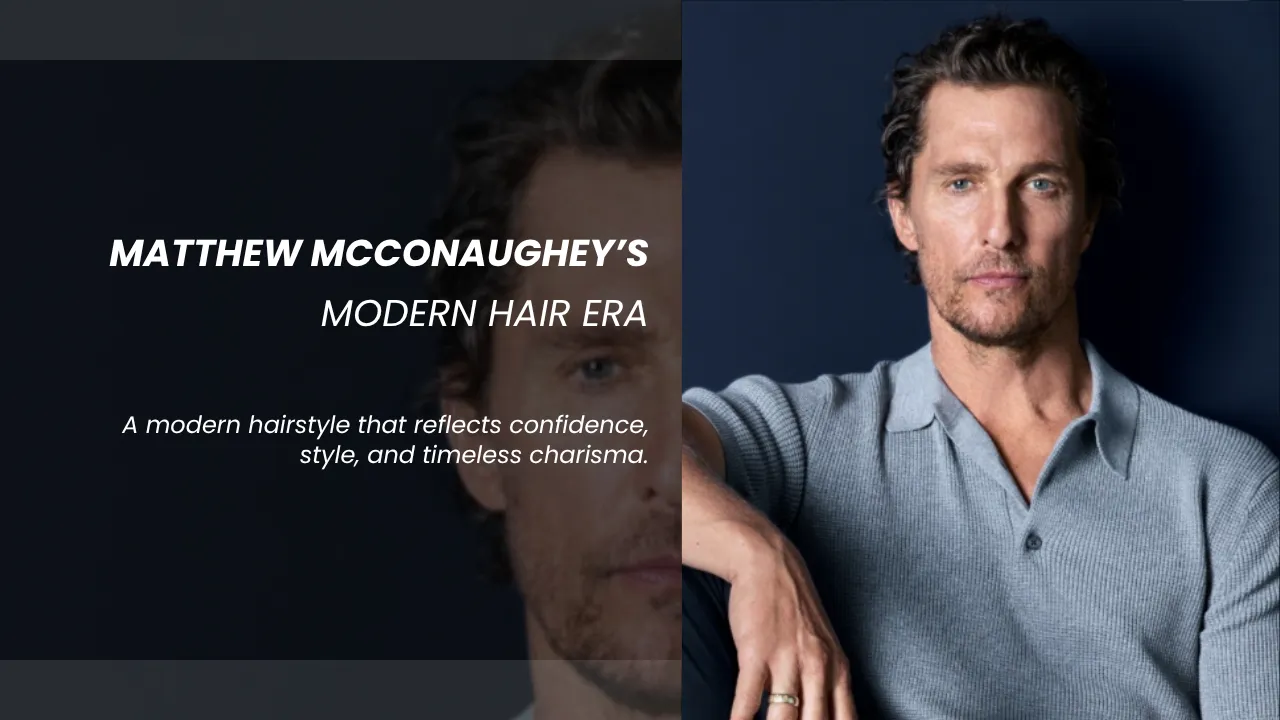 Matthew Mcconaughey Hair Transplant: The Brutal Truth 1 Modern Portrait Of Matthew Mcconaughey Showcasing His Mature Hairstyle And Dense Hair Appearance